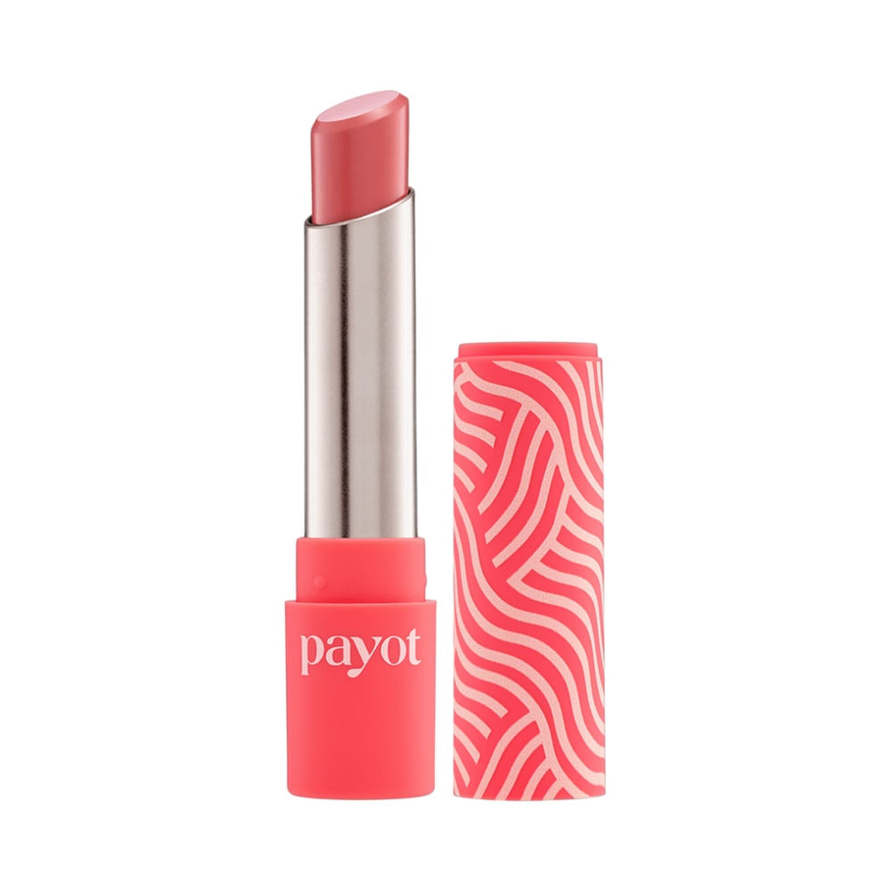 Batom Payot Matte Nude Rosado com embalagem aberta e acabamento matte